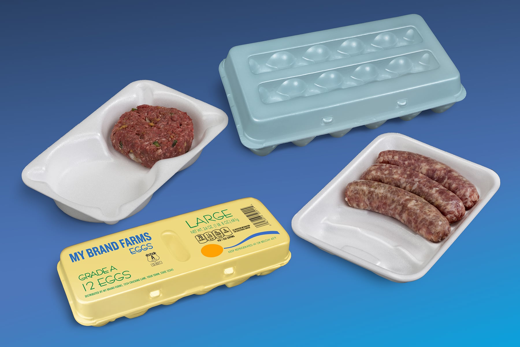 Dolco egg cartons and processor trays